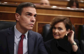 ep el presidente del gobierno pedro sanchez junto a la vicepresidenta primera del gobierno carmen
