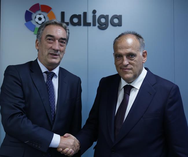 Javier Lozano y Javier Tebas, presidentes de la LNFS y LaLiga | LALIGA ep javier lozanojavier tebas presidentesla lnfslaliga