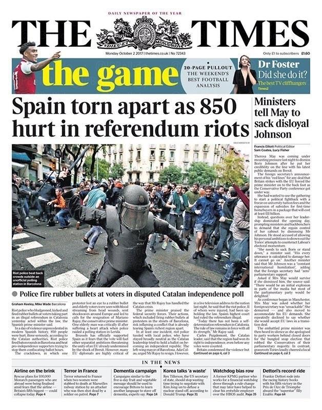 ep portadadiario britanico the times del lunes 2octubre