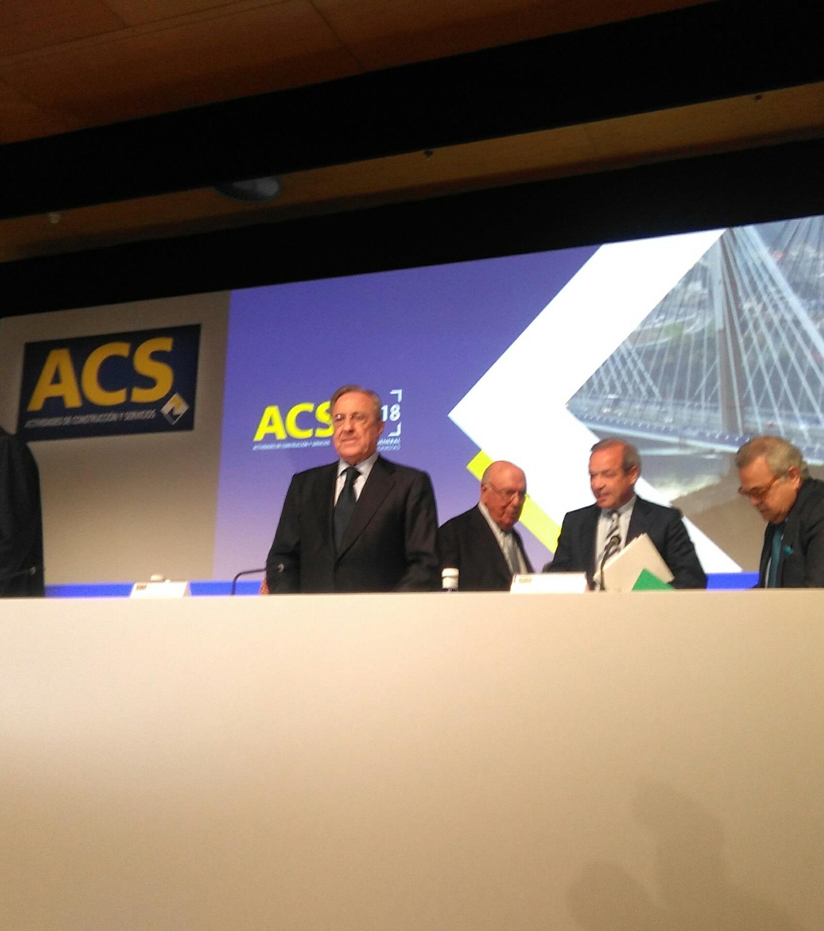 El presidente de ACS, Florentino Pérez, en la junta de accionistas 2018 | EUROPA PRESS ep presidenteacs florentino perez enjuntaaccionistas 2018