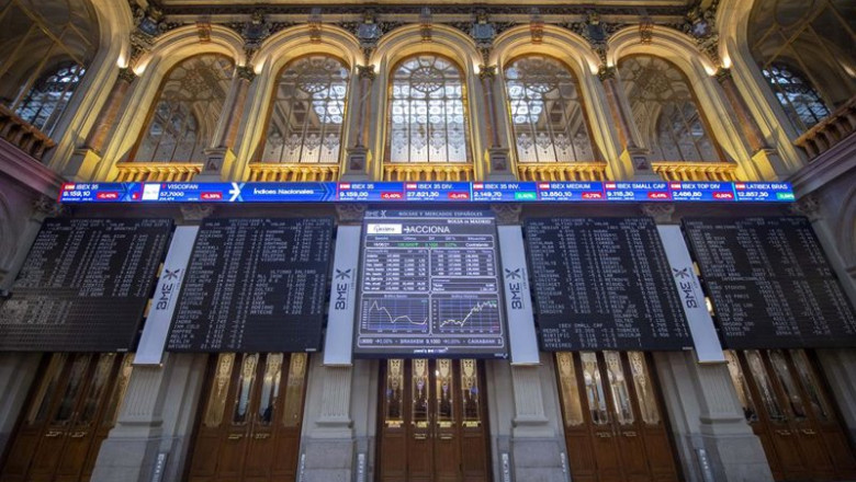 ep archivo   valores del ibex 35 en los paneles del palacio de la bolsa de madrid