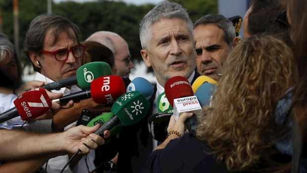 ep el ministro del interior en funciones fernando grande-marlaska catiende a los medios de