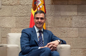 ep el presidente del gobierno pedro sanchez durante una reunion en el palau de la generalitat a 24
