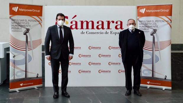 ep el presidente ejecutivo de manpowergroup raul grijalba y el de la camara de comercio de espana