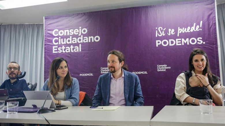 El secretario general de Podemos, Pablo Iglesias, junto a los dirigentes Irene Montero, Ione Belarra y Pablo Echenique | Ricardo Rubio - Europa Press - Archivo ep el secretario general de podemos pablo iglesias junto a los dirigentes irene montero ione belarra