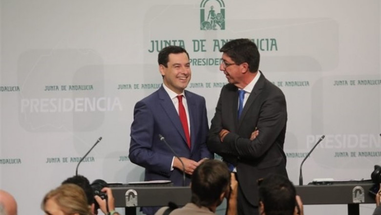 Juanma Moreno y Juan Marín, este martes | JUNTA DE ANDALUCÍA ep juanma morenojuan marin este martes