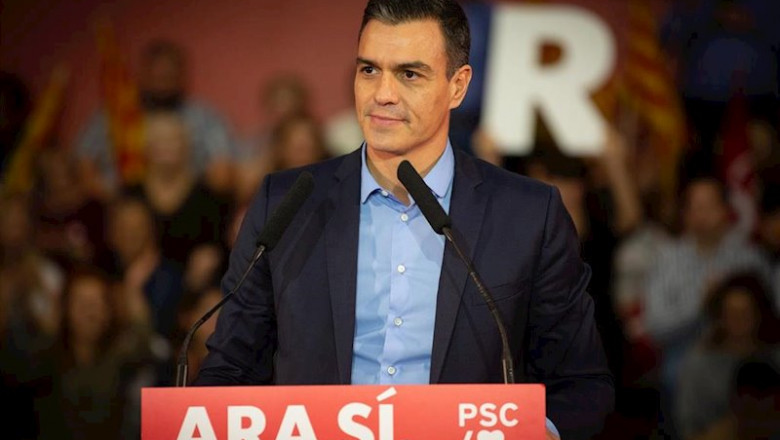 El presidente del Gobierno en funciones, Pedro Sánchez. | David Zorrakino - Europa Press ep pedro sanchez dirigiendose a los asistentes del acto politico en viladecans barcelona a 30 de