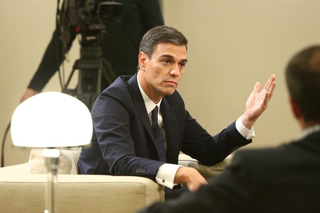 Pedro Sánchez en una entrevista en La Moncloa | PRESIDENCIA DEL GOBIERNO ep pedro sanchezuna entrevistala moncloa