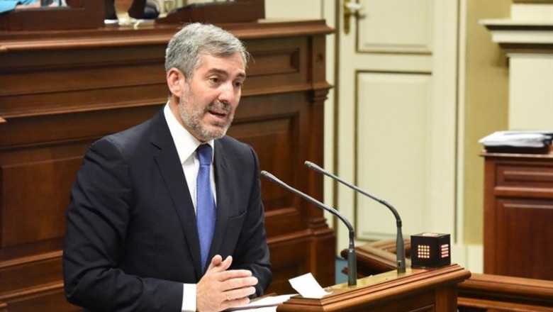 El presidente del Grupo Nacionalista Canario, Fernando Clavijo, interviene desde la tribuna en el Parlamento de Canarias | PARLAMENTO DE CANARIAS ep presidentegrupo nacionalista canario fernando clavijo intervienela tribunaparlamentocanarias