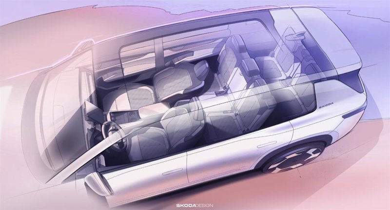 ep boceto de interior del skoda peaq
