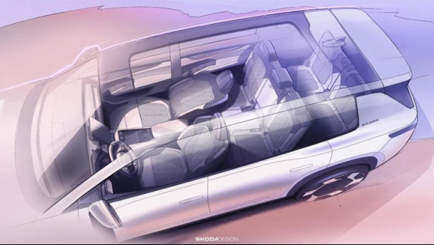 ep boceto de interior del skoda peaq