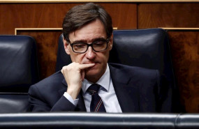 ep el ministro de sanidad salvador illa durante la intervencion del presidente del gobierno pedro