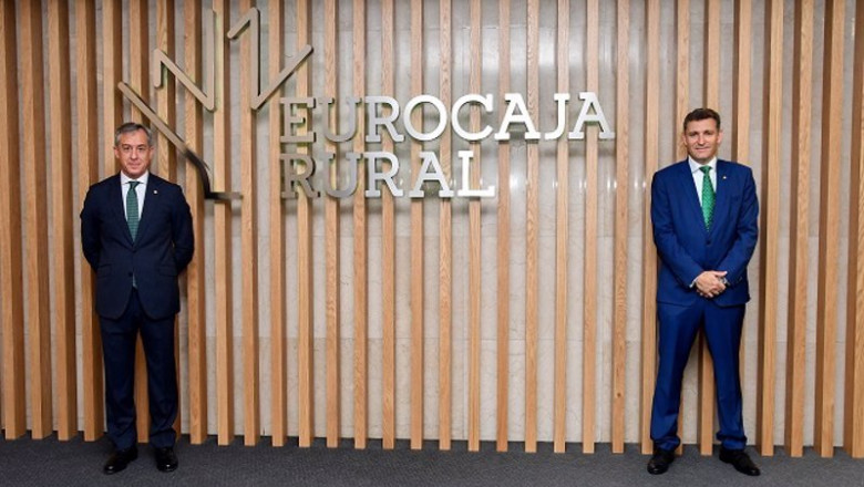 ep el presidente de eurocaja rural javier lopez martin y el director general victor manuel martin