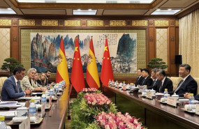ep el presidente del gobierno pedro sanchez durante su encuentro con el presidente de china xi