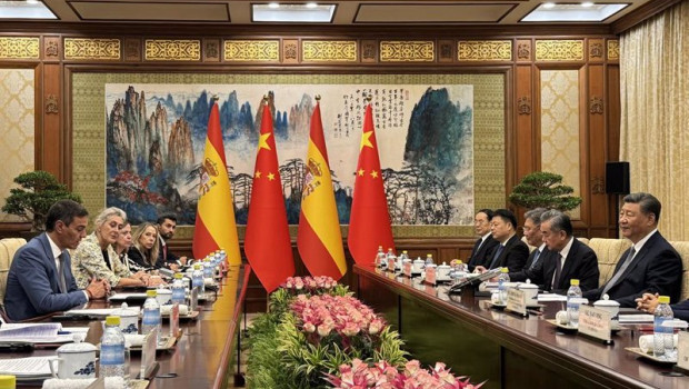 ep el presidente del gobierno pedro sanchez durante su encuentro con el presidente de china xi