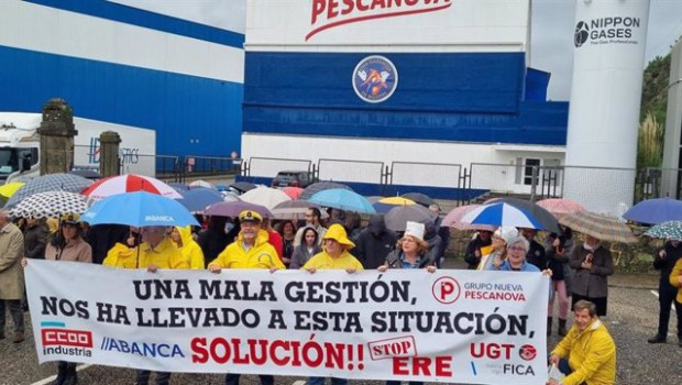 ep imagen de la concentracion de este martes en nueva pescanova