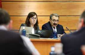 ep la gerente del sescam regina leal y el consejero de sanidad jeus fernandez sanz en la comision de