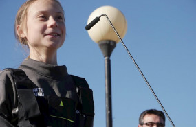 ep la joven activista sueca greta thunberg a su llegada a lisboa tras cruzar el atlantico el pasado