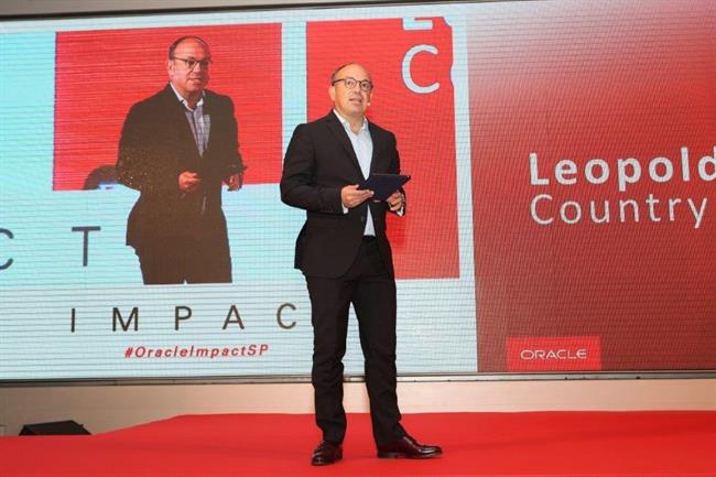 El responsable de Oracle Ibérica, Leopoldo Boado, en el evento Impact 2018 | ORACLE ep responsableoracle iberica leopoldo boado enevento impact 2018