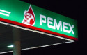 ep archivo   logo de petroleos mexicanos pemex en una gasolinera