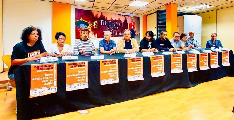 ep archivo   representantes de los sindicatos convocantes de la manifestacion en apoyo a las 6 de la