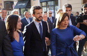 ep el lider del pp pablo casado a su llegada al palau de la generalitat valenciana para los actos