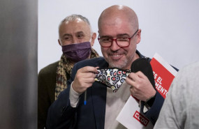 ep el secretario general de ugt pepe alvarez i y el secretario general de ccoo unai sordo tras la