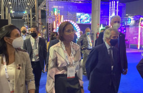 ep la ministra de industria comercio y turismo reyes maroto en una visita a la asociacion global