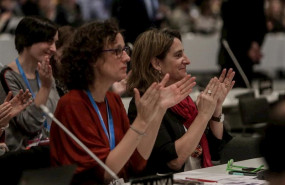 ep la ministra de transicion ecologica teresa ribera en la revision del preacuerdo en la cumbre del