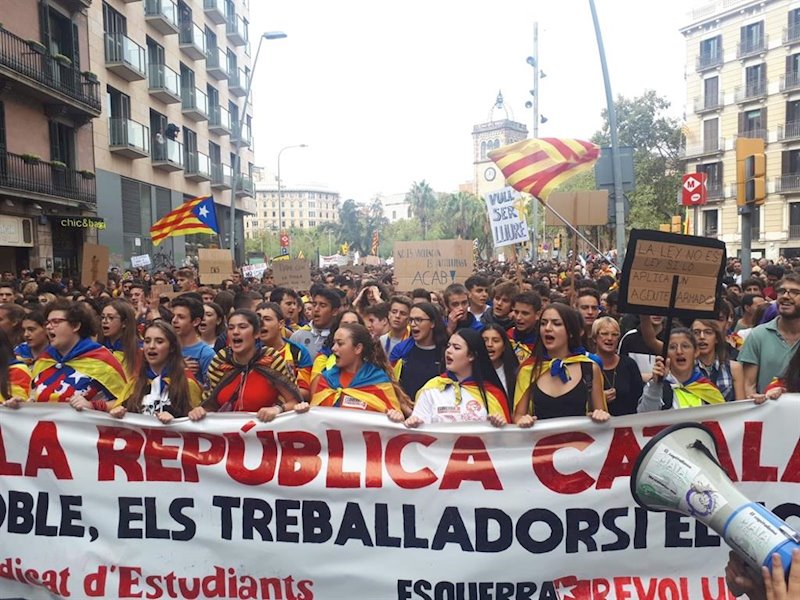 ep manifestacion de estudiantes el pasado 18 de octubre contra la sentencia del proces