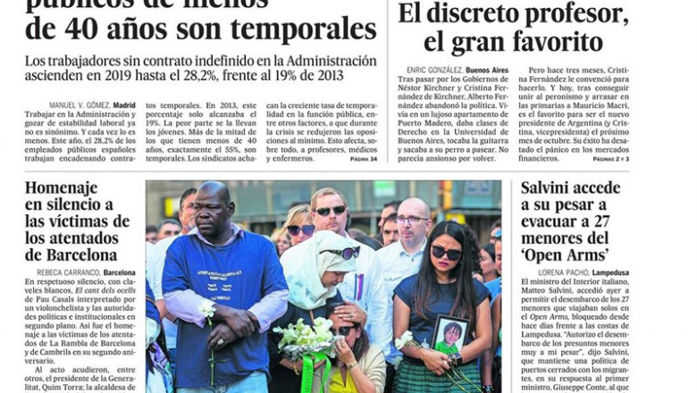 Portada de El País, 18 de agosto | EL PAIS ep portadapais 18agosto