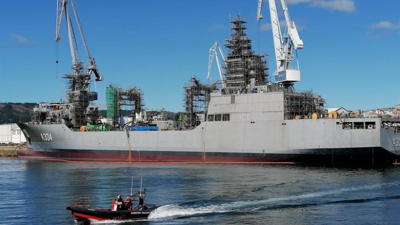 ep archivo buque logistico que navantia ferrol construye para la armada de australia ep archivo buque logistico que navantia ferrol construye para la armada de australia