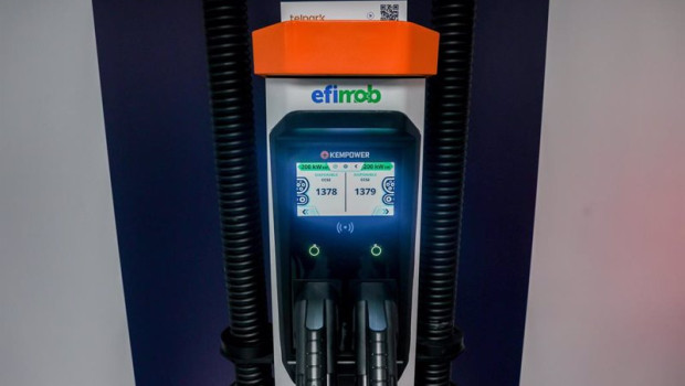 ep archivo   punto de recarga electrica de la empresa efimob en la septima edicion de la feria del