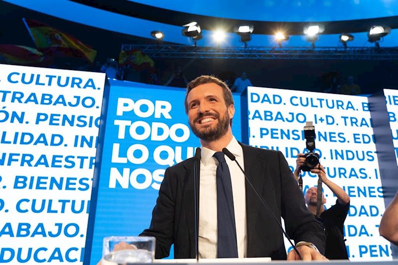 ep el presidente del pp pablo casado en la apertura de campana de las elecciones generales del 10n