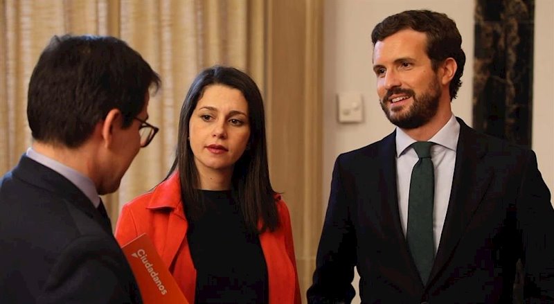 ep la presidenta de ciudadanos ines arrimadas y el del pp pablo casado