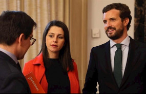 ep la presidenta de ciudadanos ines arrimadas y el del pp pablo casado