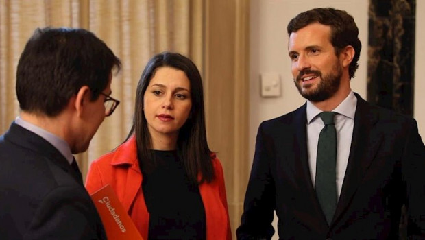 ep la presidenta de ciudadanos ines arrimadas y el del pp pablo casado
