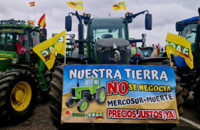 ep la tractorada convocada en leon este jueves por las organizaciones agrarias ha contado con la