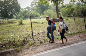 ep migrantes venezolanos en colombia imagen de archivo