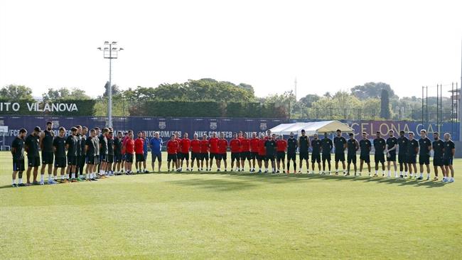 Barcelona entrenamiento minuto silencio atentado | FCB ep barcelona entrenamiento minuto silencio atentado