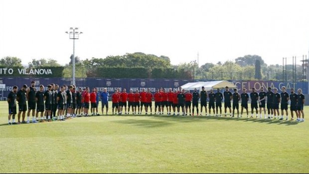 ep barcelona entrenamiento minuto silencio atentado