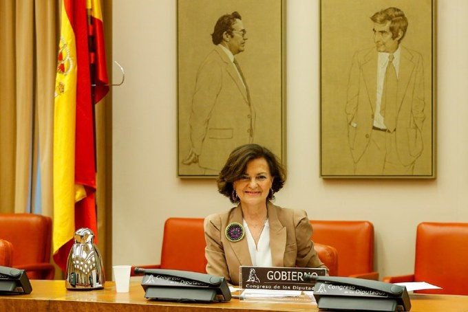 ep carmen calvo vicepresidenta del gobierno en su comparecencia en el congreso