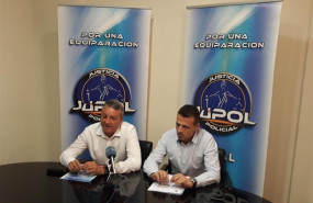 ep secretario generaljupol jose maria garcia yresponsablecomunicacion pablo perez anunciandeclaran conflicto colectivoreclamarequiparacion salarial real