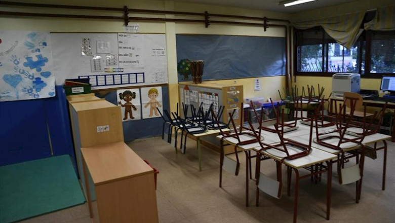 Aula vacía de un colegio de Madrid. | Oscar Cañas - Europa Press - Archivo ep aula vacia de un colegio de madrid