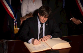 ep el expresidente de la generalitat de cataluna carles puigdemont durante su visita a perpignan