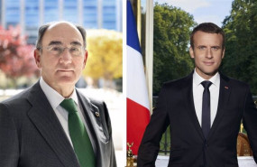 ep el presidente de iberdrola ignacio sanchez galan y el presidente de francia emmanuel macron