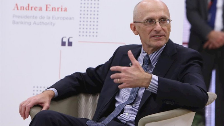 El presidente de la Consejo de Supervisión del BCE, Andrea Enria, habla del sector bancario en un acto organizado por el Instituto Español de Banca y Finanzas y CUNEF. | Ricardo Rubio - Europa Press - Archivo ep el presidente de la consejo de supervision del bce andrea enria habla del sector bancario en un