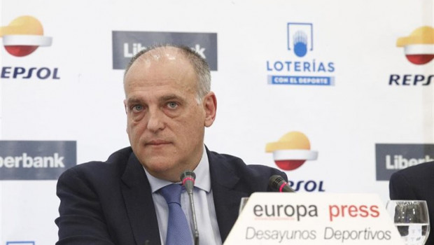 ep el presidente de laliga javier tebas interviniendo en un desayuno deportivo de europa press en el