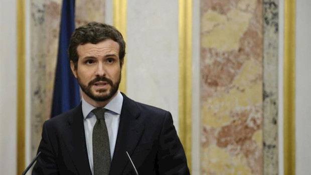 ep el presidente del partido popular pablo casado comparece en el congreso despues de votar la senda