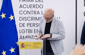 ep el secretario general de ccoo unai sordo durante la firma del acuerdo contra la discriminacion de